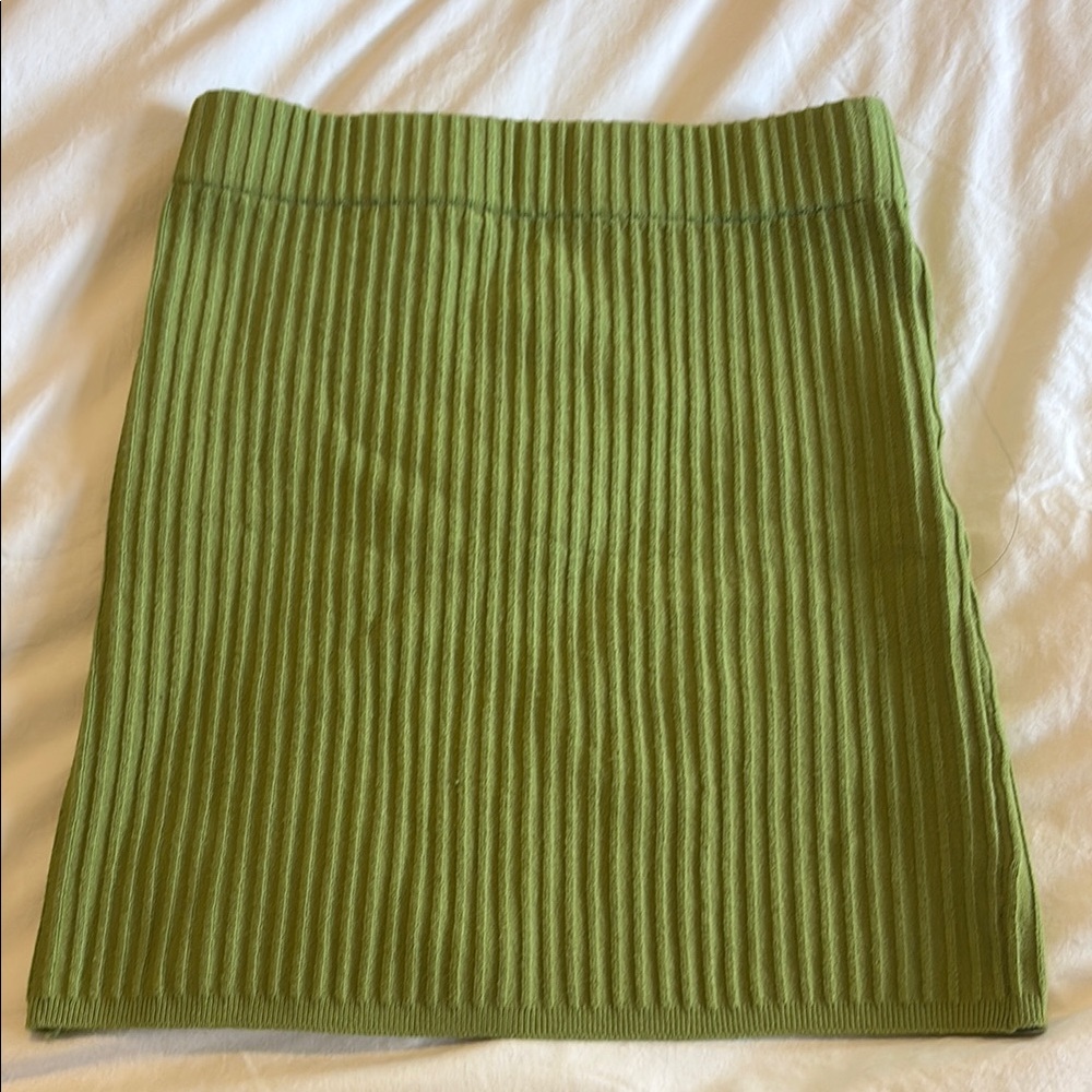 White fox Green Ribbed Women's Skirt